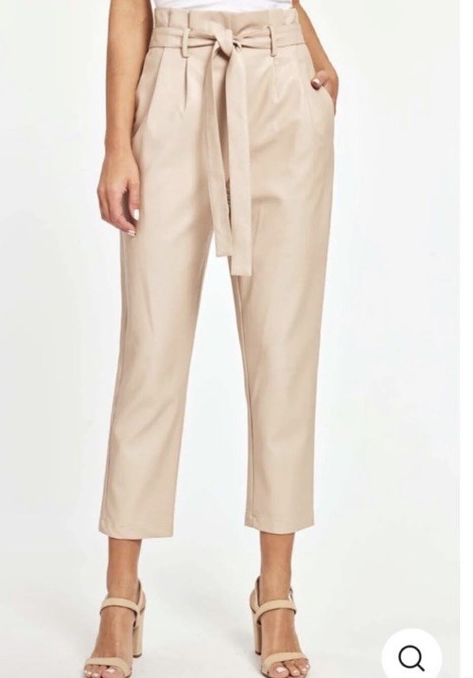 DOLCE CABO Blush Vegan Leather Highwaisted Pants XL NEW